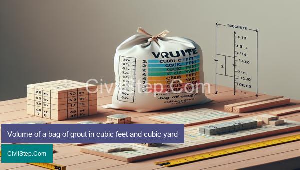 Volume of a bag of grout in cubic feet and cubic yard