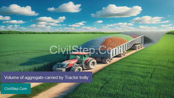 Volume of aggregate carried by Tractor trolly