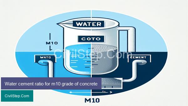 Water cement ratio for m10 grade of concrete