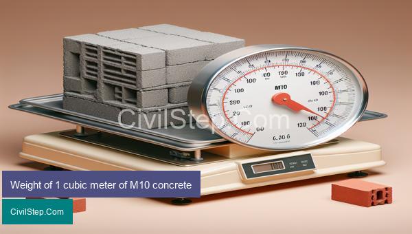 Weight of 1 cubic meter of M10 concrete