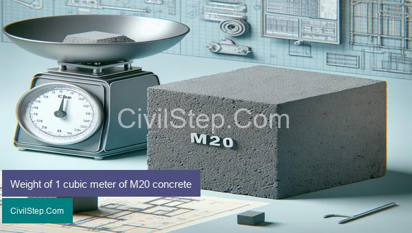 Weight of 1 cubic meter of M20 concrete