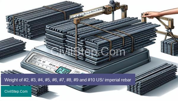 Weight of #2, #3, #4, #5, #6, #7, #8, #9 and #10 US/ imperial rebar