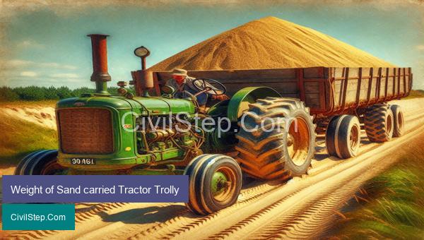 Weight of Sand carried Tractor Trolly