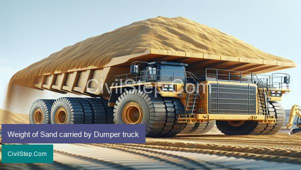Weight of Sand carried by Dumper truck