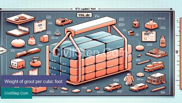 Weight of grout per cubic foot