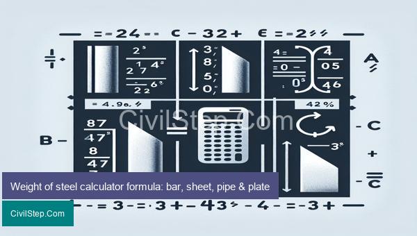 Weight of steel calculator formula: bar, sheet, pipe & plate