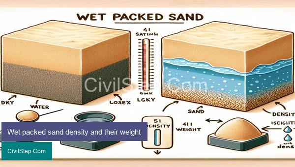 Wet packed sand density and their weight
