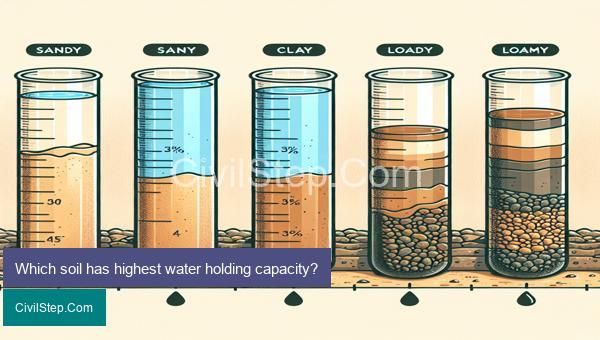 Which soil has highest water holding capacity?
