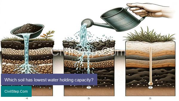 Which soil has lowest water holding capacity?