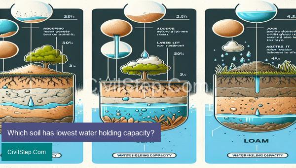 Which soil has lowest water holding capacity?