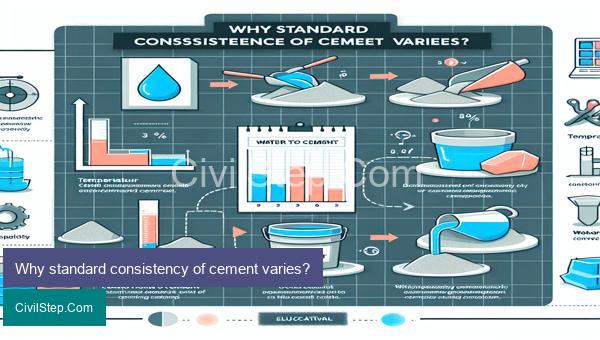 Why standard consistency of cement varies?