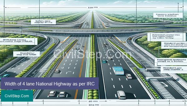 Width of 4 lane National Highway as per IRC