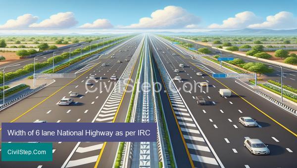 Width of 6 lane National Highway as per IRC