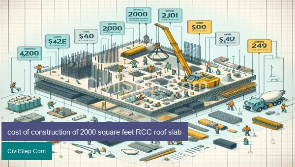 cost of construction of 2000 square feet RCC roof slab