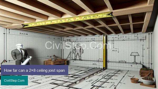 How far can a 2×8 ceiling joist span