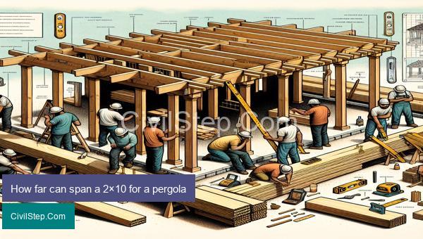 How far can span a 2×10 for a pergola