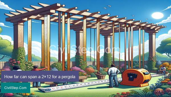 How far can span a 2×12 for a pergola