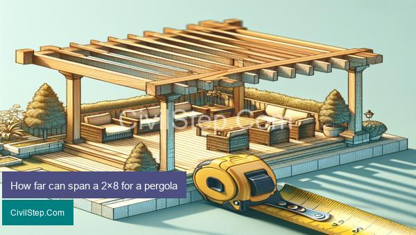 How far can span a 2×8 for a pergola