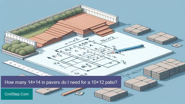 How many 14×14 in pavers do I need for a 10×12 patio?