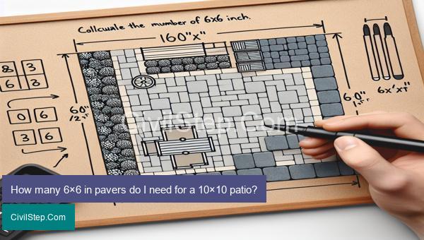 How many 6×6 in pavers do I need for a 10×10 patio?