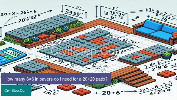 How many 6×6 in pavers do I need for a 20×20 patio?