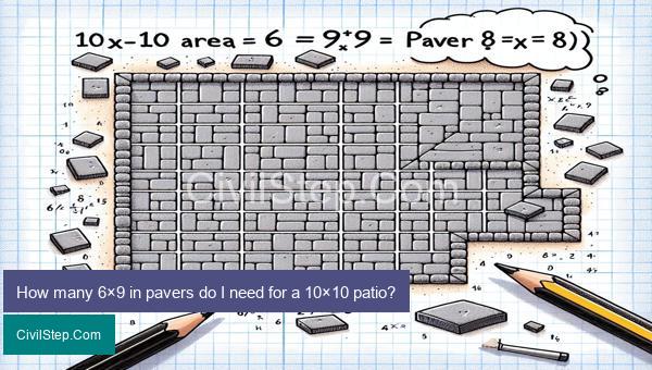 How many 6×9 in pavers do I need for a 10×10 patio?