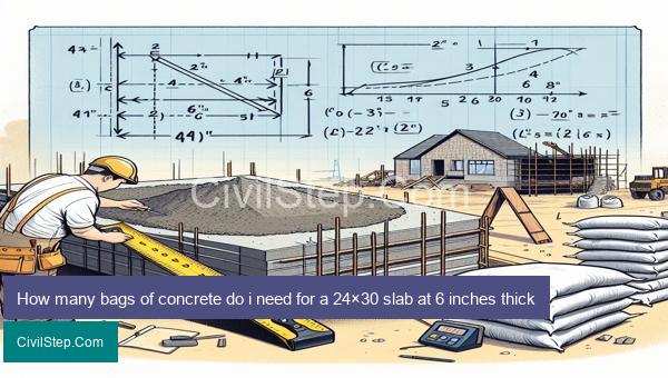 How many bags of concrete do i need for a 24×30 slab at 6 inches thick