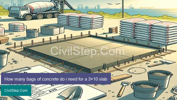 How many bags of concrete do i need for a 3×10 slab