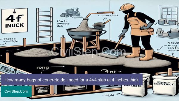 How many bags of concrete do i need for a 4×4 slab at 4 inches thick