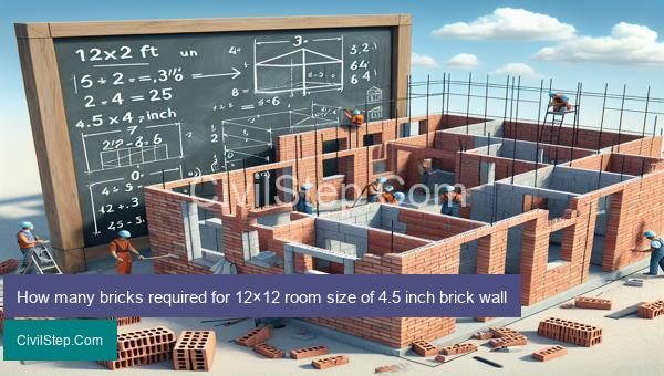How many bricks required for 12×12 room size of 4.5 inch brick wall