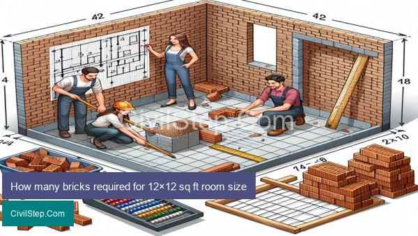 How many bricks required for 12×12 sq ft room size