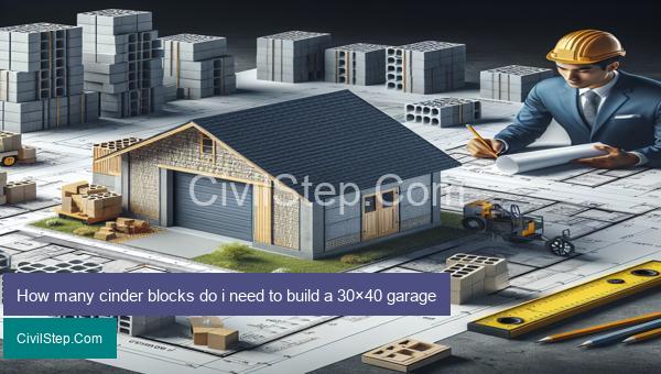 How many cinder blocks do i need to build a 30×40 garage
