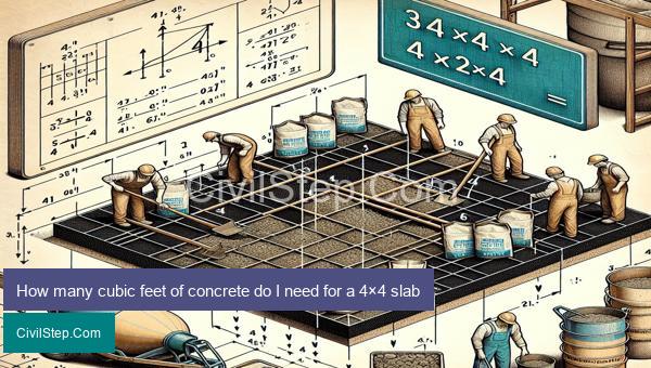 How many cubic feet of concrete do I need for a 4×4 slab
