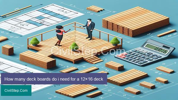 How many deck boards do i need for a 12×16 deck