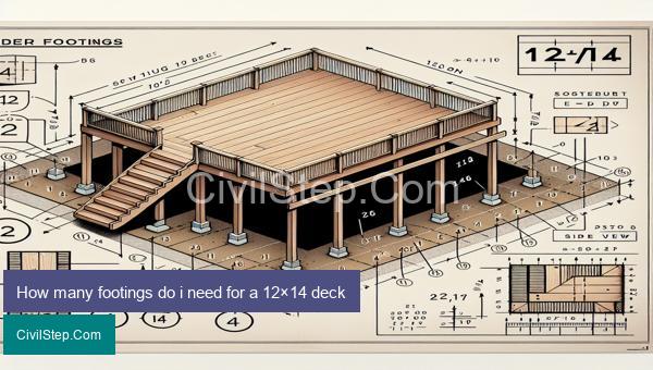 How many footings do i need for a 12×14 deck