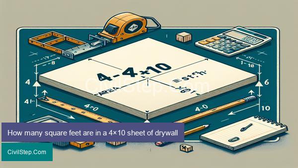 How many square feet are in a 4×10 sheet of drywall