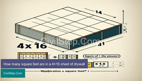 How many square feet are in a 4×16 sheet of drywall
