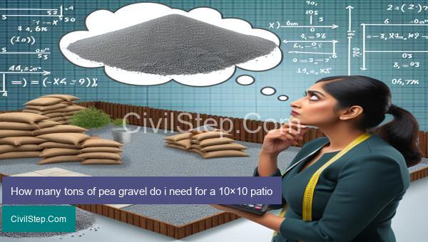 How many tons of pea gravel do i need for a 10×10 patio