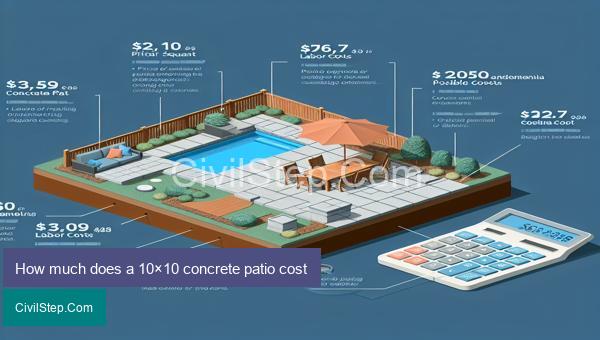 How much does a 10×10 concrete patio cost