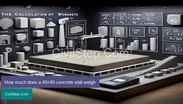 How much does a 40×40 concrete slab weigh