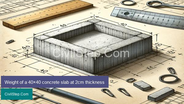 Weight of a 40×40 concrete slab at 2cm thickness