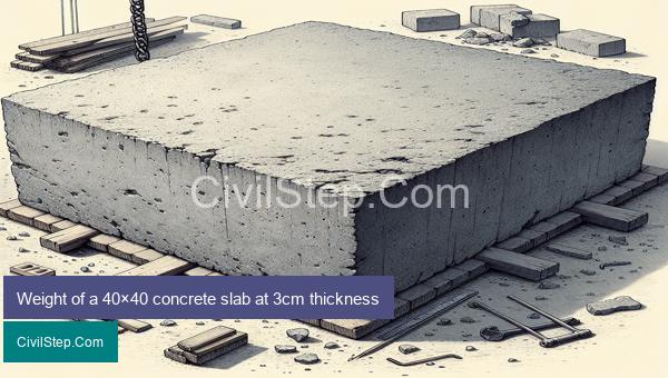 Weight of a 40×40 concrete slab at 3cm thickness